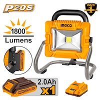 Lámpara Reflector Led Ingco CWLI20258 20V 20W 1800 Lúmenes 1Bat x 2Ah