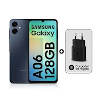 Celular Samsung Galaxy A06 4G 128GB 4GB 6.7" Negro + Cargador 15W