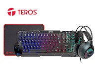 Kit gamer TEROS TE-4063N, teclado multimedia, mouse, headset, mouse pad