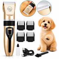 Kit Maquina Corta Pelo Perro Mascota Inalámbrica Recargable USB y Accesorios