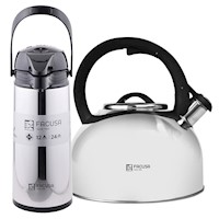 Pack Facusa Tetera Hogar 3LT + Termo Sifón 1.9LT Acero Inoxidable