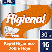 Papel Higiénico Higienol Tecnología Panal 16 un 30 mts