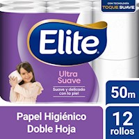 Papel Higiénico Elite Ultra Suave 12 un 50 mts