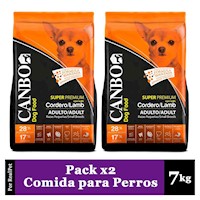 Pack x2 Comida para Perro Adulto Pequeño Canbo Cordero 7 kg