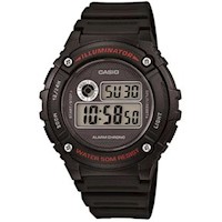 Reloj digital clásico Casio para hombre con correa de resina negra W216H-1AV