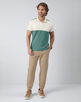 Camiseta tipo polo bloque de color