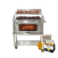 Caja China Grande Horno Parrillero Premium Inox - The Grill Shop