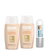 Trio Isdin Protección Solar Facial Fusion Water Tono Light + Labial