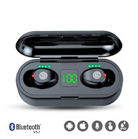 Audífonos SYT F9 BLUETOOTH 5.1 IPX7 Control Táctil POWER BANK Negro