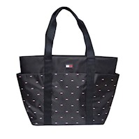 Cartera Tote Tommy Hilfiger Flag - Negro