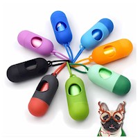 Cápsula Porta Bolsas para Desechos de Mascotas + 6 Bolsas para Excremento Perro