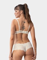 Bralette en encaje con transparencias y arco