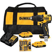 Taladro Perc 1/2" 20V XR 2 Bat + Set de Puntas 53 Pzs Dewalt DCD709D2-K3