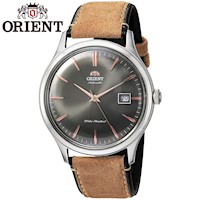 Reloj Orient Bambino 4 FAC08003A0 Automático para Hombre Cuero Beige Dial Gris