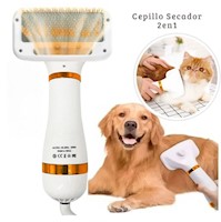 Cepillo Secador de Pelo Para Mascotas 2 en 1 para Perros y Gatos