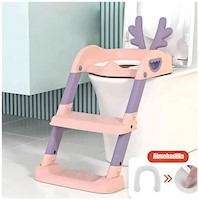 Asiento Baño Entrenamiento para Bebes Regulable Plegable con Escalera