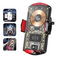 Cargador Inalámbrico para Auto A6 Carga Rápida 15 W Soporte Magnético Celular