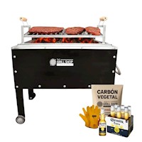 Caja China Black Mediana Familiar +Guantes + Carbón + Cerveza