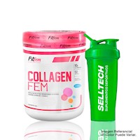 Colágeno Fitfem Collagen Fem 500gr Fruit Punch + Shaker