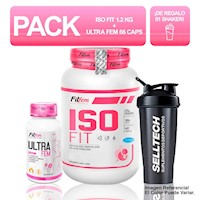 Pack Fitfem Iso Fit 1.2Kg Vainilla + Ultra Fem Frasco 66Caps