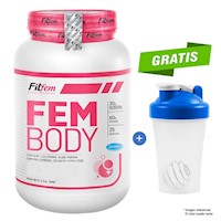 PROTEÍNA FEMBODY 1500 GRAMOS FITFEM CHOCOLATE MÁS SHAKER