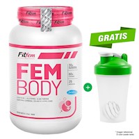 PROTEÍNA FEMBODY 1500 GRAMOS FITFEM VAINILLA MÁS SHAKER