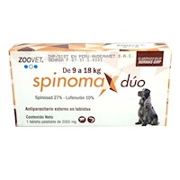 Antipulgas para Perros Spinomax Duo 1Comp de 9kg a 18kg
