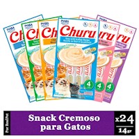 Pack Snack Cremoso Gato Churu Varios Sabores 24 x 14 gr