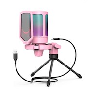 Fifine - Micrófono Ampligame A6V RGB USB Cardioide - Pink
