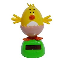 Figura Solar Movible Pollito Cascara Huevo 10cm Solar Powered Animal