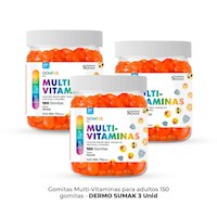 Gomitas Multivitaminas Adulto 150 Gomitas - Dermo Sumak 3 Unidades
