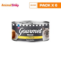 RICOCAT GOURMET ADULTO PATE CON POLLO LTA 85GR X6 UN