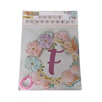 Cadeneta banner para mujer temática flores mariposa feliz cumpleaños