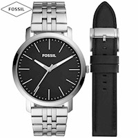 Reloj Fossil Luther BQ2466SET para Hombre Set dos Correas Negro