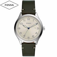 Reloj Fossil Wylie BQ2488 para Hombre Fecha Correa de Cuero Verde Oscuro