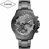 Reloj Fossil Bannon BQ2491 Para Hombre Acero Inoxidable Gris Gunmetal