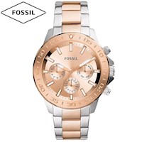 Reloj Fossil Bannon BQ2586 Para Hombre Acero Inoxidable Plateado Dorado