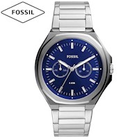 Reloj Fossil Evanston BQ2610 Multifuncional Acero Inoxidable Dial Azul