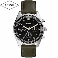 Reloj Fossil Wilkin BQ2614 Multifuncional Correa de Cuero Verde Dial Negro