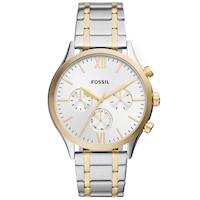 Reloj Fossil Fenmore BQ2698 Multifuncional Para Hombre Acero Inoxidable Plateado Dorado