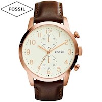 Reloj Fossil Townsman FS4987 para Hombre Cronómetro Cuero Marrón Acero Oro Rosado