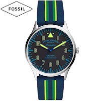 Reloj Fossil Forrester FS5614 Acero Inoxidable Silicona Azul Verde