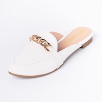 Zapatos Mules Mujer Magdalena Shoes Cadena Blanco