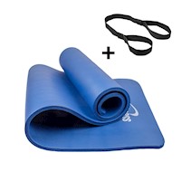 Colchoneta mat pilates + ligas - 10 mm - azul