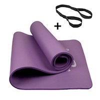 Colchoneta mat pilates + ligas - 10 mm - Morado