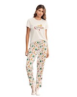 Camiseta manga corta pijama para mujer estampado de navidad