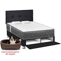 Juego de dormitorio Forli Acqua Sabanera 2PLZ Gris+ Cama para perro