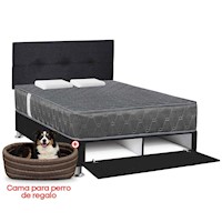 Juego de dormitorio Forli Acqua Sabanera 2PLZ Gris + Cama para perro