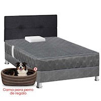 Juego de dormitorio Forli Acqua 1.5PLZ Gris + Cama para perro