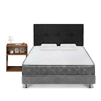 Juego de Dormitorio Forli Acqua 2PLZ + Velador Turín Caramelo